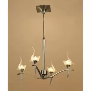 Image of Viena round telescopic suspension 4 G9 bulbs, antique brass