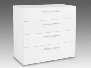 Image of Harmony Angel White High Gloss 4 Drawer Chest of Drawers Flat Packed