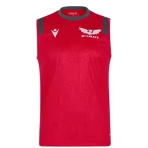 Image of Macron Scarlets Rugby Singlet Mens - Red