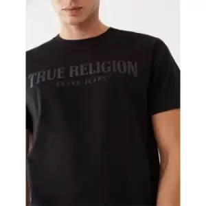 Image of True Religion Logo Short Sleeve Crew Neck T-Shirt Mens - Black