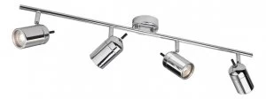 Image of 4 Light Spotlights Bar Bathroom Ceiling Light Chrome IP44, GU10
