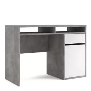 Image of Function Plus Desk 1 Door 1 Drawer In White And Grey