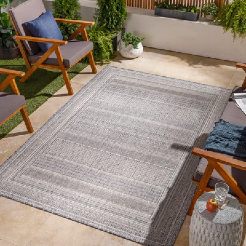 Image of Livabliss In- & Outdoor Global Dark Blue Sierra Area Rug 120 X 170 Cm - Easy To Clean, Perfect For Patio, Balcony, Kitchen Or Dining Room