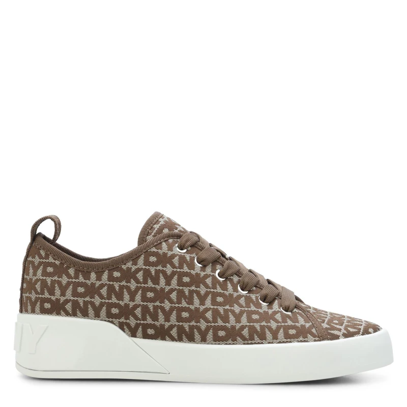 Image of DKNY Mar Lace Up Trainers Khaki female UK 4