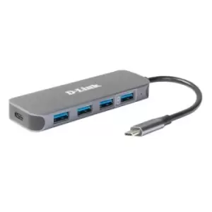 Image of D-Link DUB-2340 interface hub USB Type-C 5000 Mbps Grey