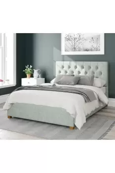 Image of Olivier Upholstered Ottoman Storage Bed, Pure Pastel Cotton Fabric
