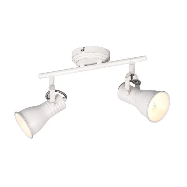 Image of Steam Vintage 2 Light Twin Ceiling Spotlight Antique white