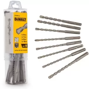 Image of DT60300 8 Piece SDS + SDS Plus Drill Bit Set 6 7 8 10mm DT60300-QZ Case - Dewalt