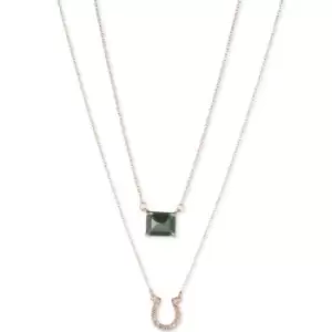 Image of Ladies Lauren Ralph Lauren Double Pendant Stone/Horseshoe Necklace