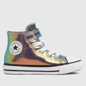 Image of Converse Blue 1v Hi Iridescent Trainers Toddler