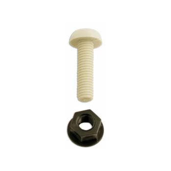 Image of Number Plate Plastic Nut & Screw - White - PWN086 - Wot-nots
