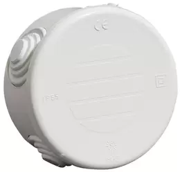 Image of Wiska WIB6 Circular Surface Sealed Box IP55 with lid & cones Grey - 665