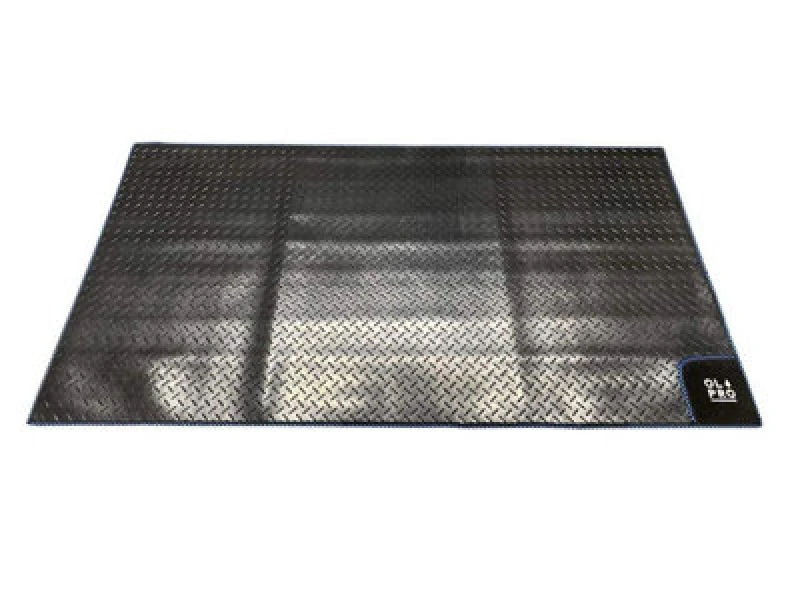 Image of Olpro Awning Tunnel Mat 1500 mm X 80mm Black Rubber Checker With Blue Edge Trim