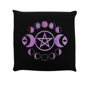 Image of Grindstore Lunar Pentagram Cushion (One Size) (Black)