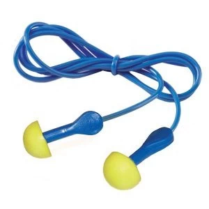 Image of 3M E A R Express Corded 28db Foam Earplugs YellowBlue 100 Pairs per Pack