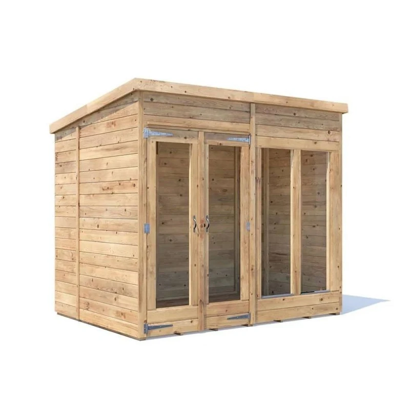 Image of Dunster House Summerhouse 2.4M X 1.8M (8' X 6') Pent Roof, Fully Pressure, Ragepanda Modular