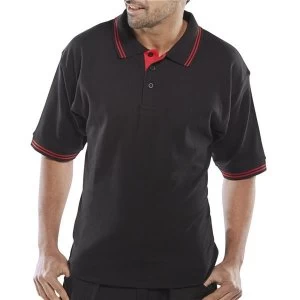 Image of Click Workwear Polo Shirt Two Tone 220gsm 2XL Black Red Ref