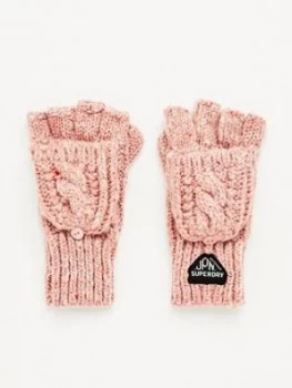 Image of Superdry Gracie Cable Glove - Pink, Women