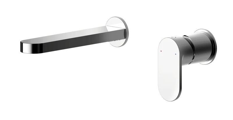 Image of Balterley Round Wall Mount 2 Tap Hole Basin Mixer Tap Chrome Silver unisex