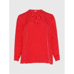 Image of Tommy Hilfiger Crv Cupro V-Neck Blouse - Red