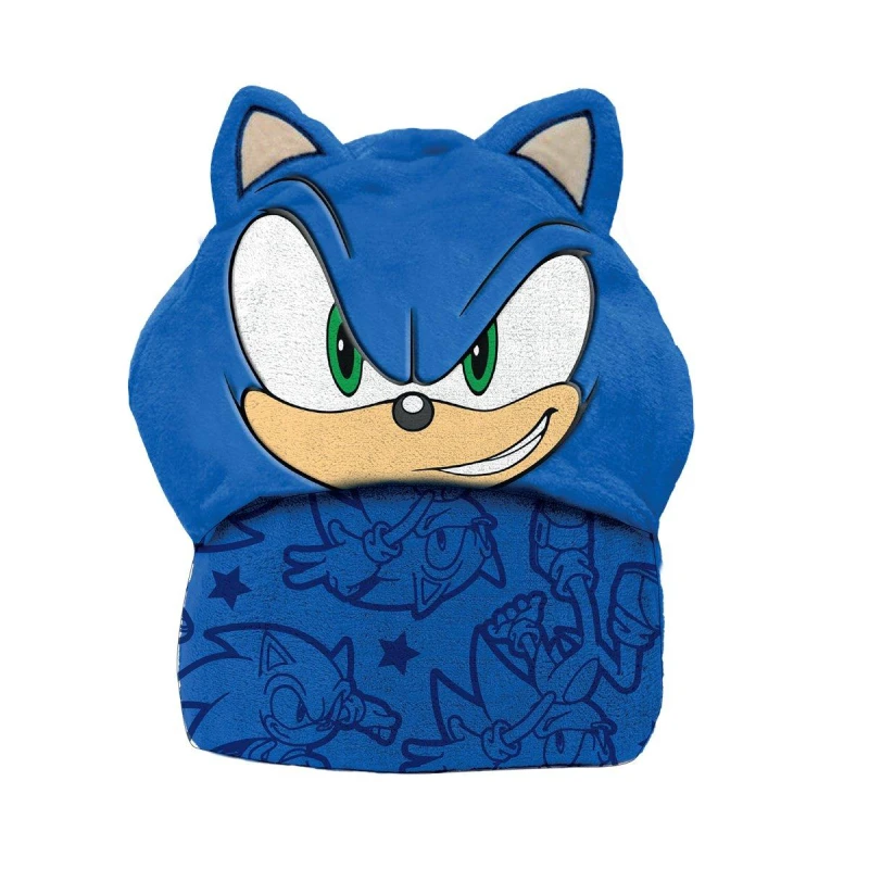 Image of Sonic Sonic Sonic Grin Hooded Fleece Blanket - Multi One Size Unisex