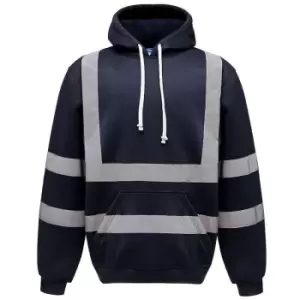 Image of Yoko Mens Hi-Vis Hoodie (S) (Navy) - Navy