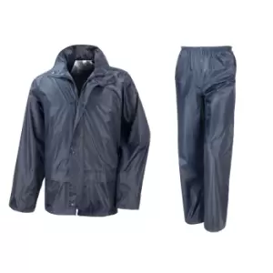 Image of Result Mens Core Rain Suit (Trousers And Jacket Set) (L) (Navy Blue)