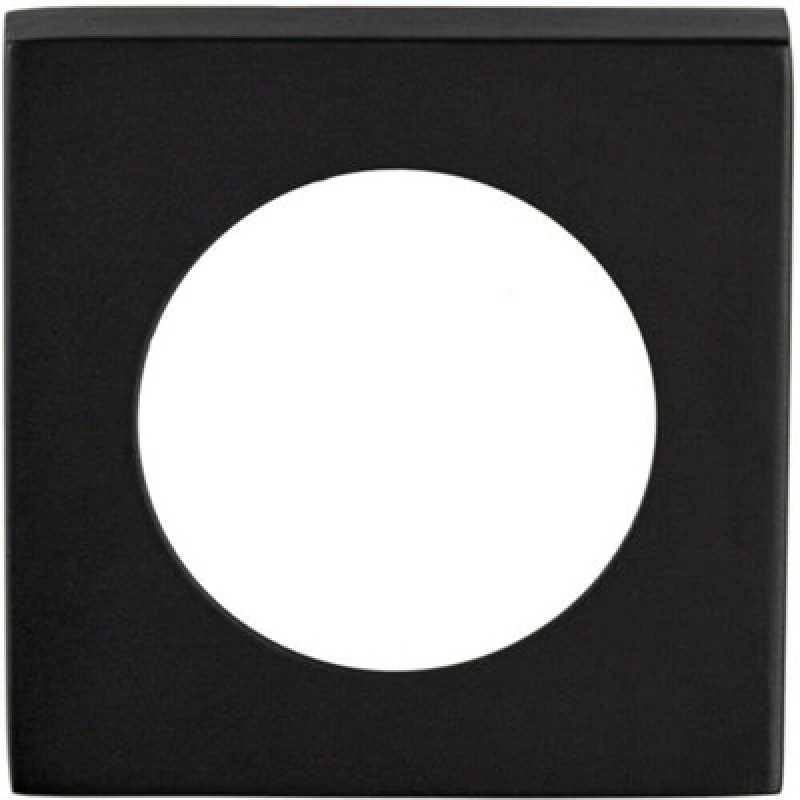 Image of Loops PAIR Screw On Square Rose Cover Plates 52 x 52mm 10mm Depth Matt Black Black