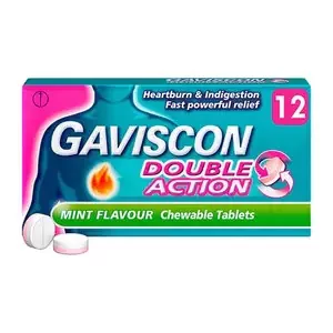 Image of Gaviscon Double Action Chewable Heartburn Relief Tablets 12 pack