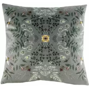 Image of Evans Lichfield - Eden Mirror Abstract Faux Velvet Cushion Cover, Multi, 43 x 43 Cm