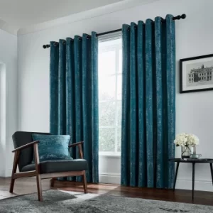 Image of Helena Springfield Roma Lined Curtains 66" x 54", Emerald