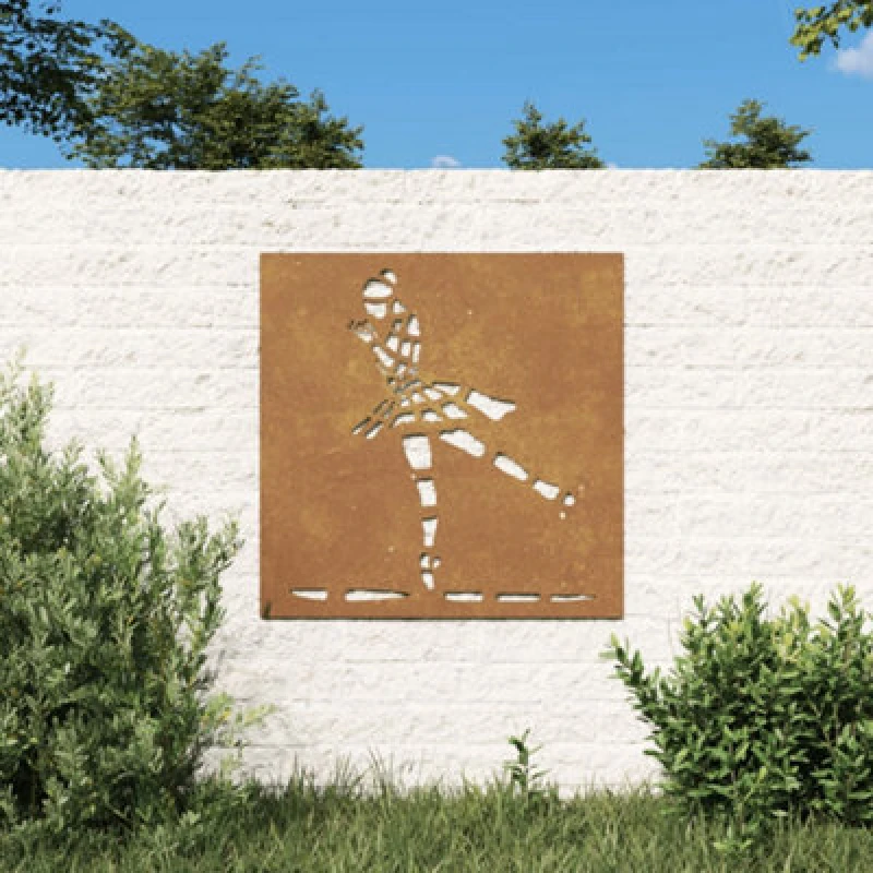 Image of vidaXL Garden Wall Decoration 55x55cm Corten Steel Ballet Dancer Design, Brown 824503
