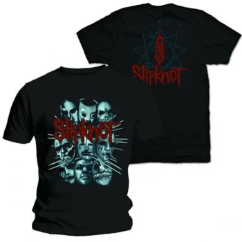 Image of Slipknot - Masks 2 Unisex Large T-Shirt - Black