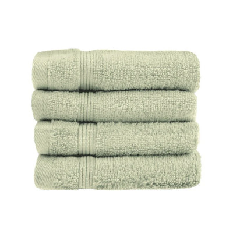 Image of Allure Bath Fashions Luxury Zero Twist Egyptian Cotton 4 Pack Face Cloths - Sage Green