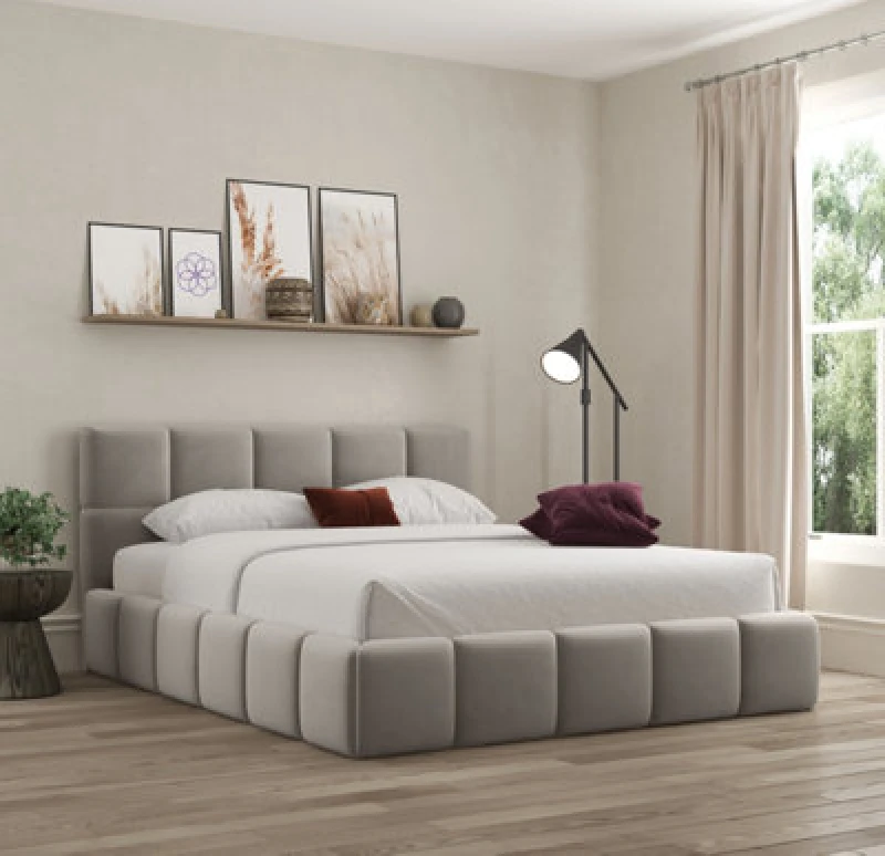 Image of Ds Living Ovella Cubed Upholstered Plush Pebble Bed