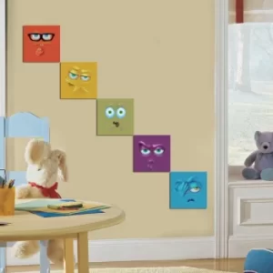 Image of MTB019 Red Yellow Green Purple Blue Decorative MDF Painting (5 Pieces)