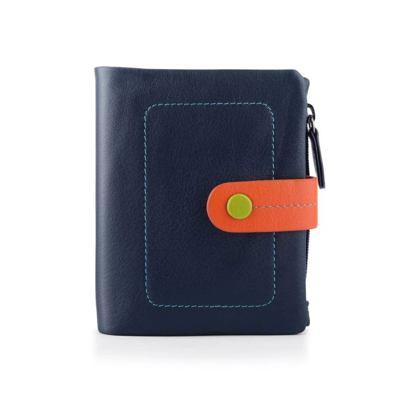 Image of PRIMEHIDE Womens Multicolour Small Soft Leather Purse in Navy Navy Female One Size