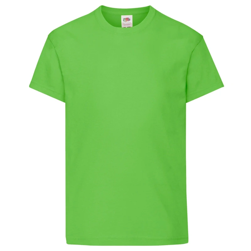 Image of Fruit of the Loom Original Short Sleeve T-Shirt in Lime Size: 12-13 Years Lime Unisex 12-13 Years