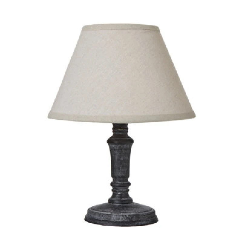 Image of Palmyra Column Table Tamp With Linen Shade