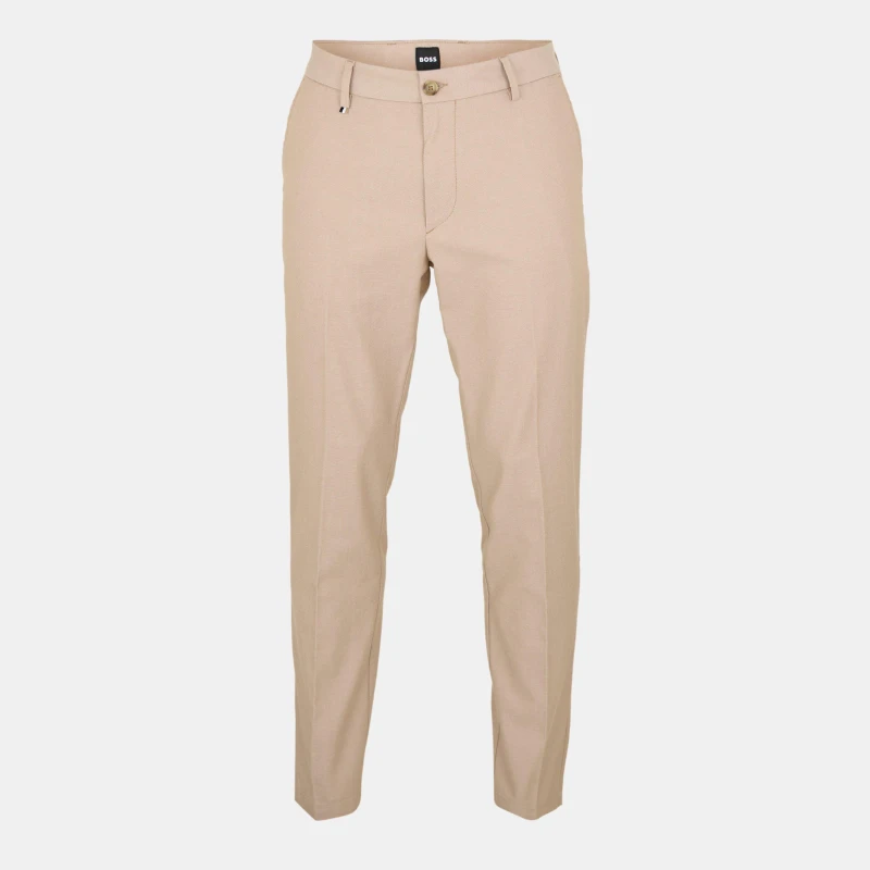 Image of Boss Mens Kane Stretch Tailored Fit Straight Leg Trousers Medium Beige male 30
