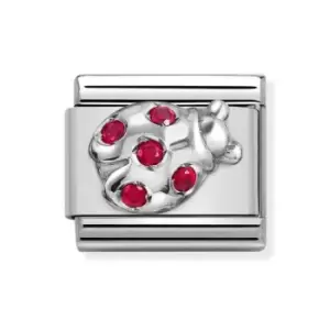 Image of Nomination Classic Silver Red Ladybug Charm