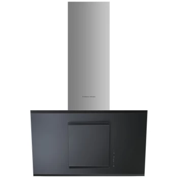 Image of Fisher & Paykel HT90GHB2 50005 - 90cm Wide Angled Cooker Hood Black Glass And Stainless Steel