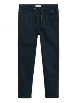 Image of Mango Boys Elasticated Waist Trousers - Navy, Size 9 Years