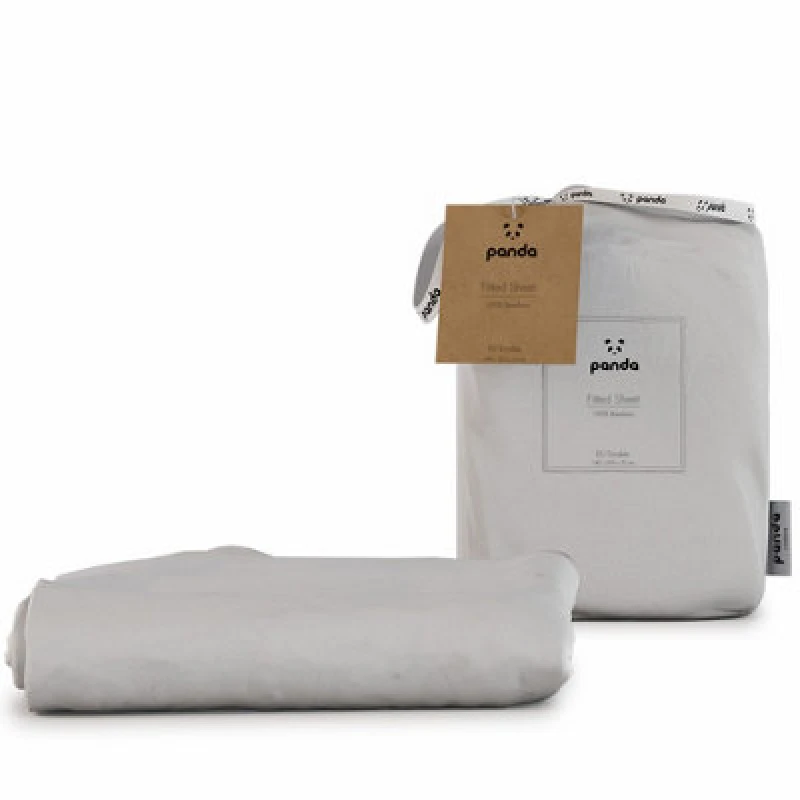 Image of Panda London 100% Bamboo Bedding Fitted Sheet in White Size: EU Single White Unisex EU Single