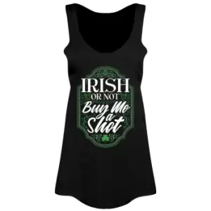 Image of Grindstore Womens/Ladies Irish Or Not Buy Me A Shot St Patricks Day Vest Top (S) (Black)