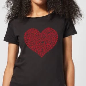 Image of Super Mario Items Heart Womens T-Shirt - Black