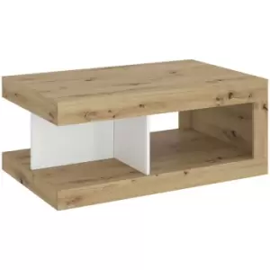 Image of Furniture To Go - Luci Coffee table in White, Oak and Platinum - Artrisan Oak/Alpine White and Gray Cosmos decor