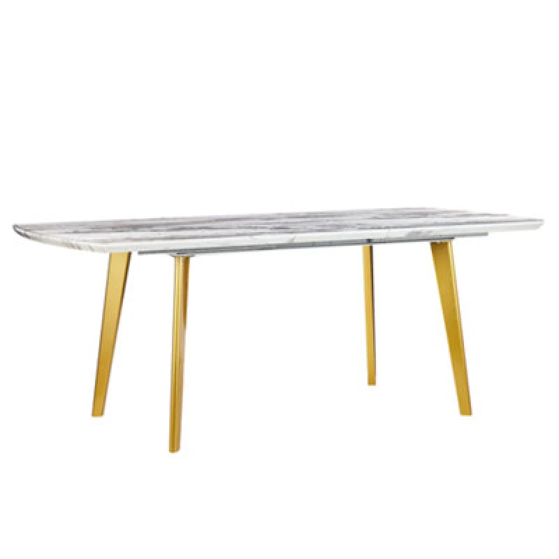 Image of Beliani Extending Dining Table Mosby Marble/ Gold 160/200 Cm 90 Cm