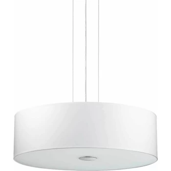 Image of Ideal Lux Lighting - Ideal Lux Woody - 4 Light Medium Round Ceiling Pendant White, E27