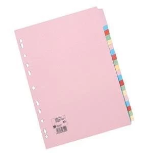 Image of 5 Star Subject Dividers Multipunched Manilla Board 20 Part A4 Assorted Pack 10